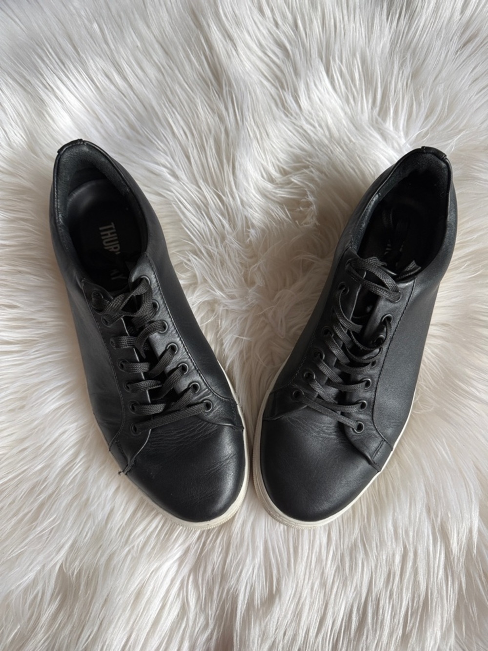 Thursday Boot Company Black Leather Low-Top Sneakers Womens 9